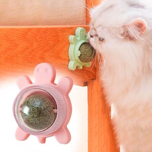 Juguete Para Gatos Anti Estrés Bola Giratoria Hierba Gatera Catnip AHY03